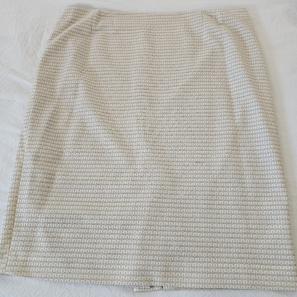 KASPER Women's Gold/Metallic Textured Jacket/ Pencil Skirt Set SZ 14p - Picture 3 of 10
